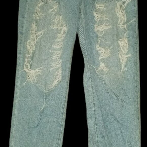 FOREVER 21 Distressed Denim Boyfriend Jeans Juniors Size 30 - Picture 5 of 5